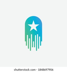 simple and modern icon tech with star logo design inspiration