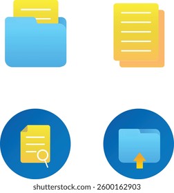 simple and modern icon website collection set like folder, download, file in modern gradient color for web, application, social media, poster