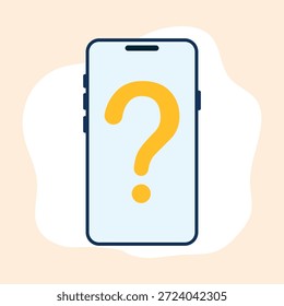 Eine einfache und moderne Illustration mit einem markanten Fragezeichen kombiniert mit einem Telefonempfänger. Das Hauptthema ist Unsicherheit, Untersuchung und die Suche nach Antworten. Das Bild symbolisiert Fragen, Informationsanfragen und den Bedarf an Klärung oder Unterstützung und eignet sich somit für Konzepte, die sich auf FAQs, Hilfeleistungen, Kundenanfragen und Problemlösungskommunikation beziehen.