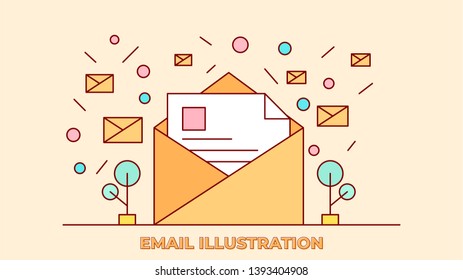 Simple and modern illustration for email receive 