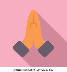 Simple, modern illustration of hands in prayer, ideal for logos or spiritual themes