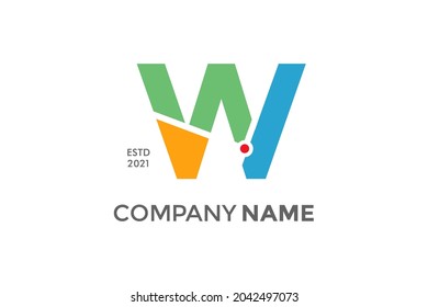 Simple and Modern illustration logo design initial W Maps.