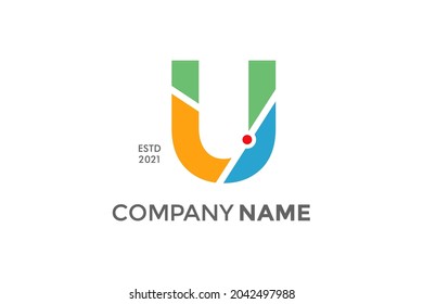 Simple and Modern illustration logo design initial U Maps.