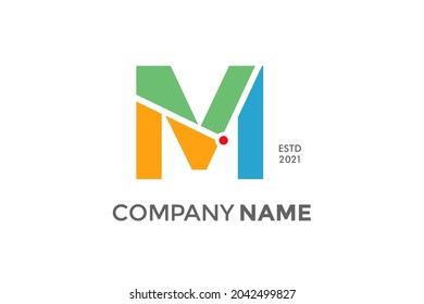 Simple and Modern illustration logo design initial M Maps.
