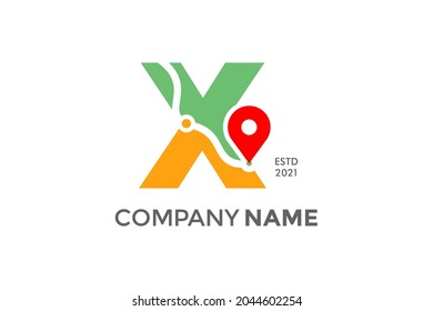 Diseño de logotipo de ilustración simple y moderna, posición inicial de clavija X.
