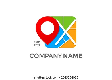 Simple and Modern illustration logo design initial X City Maps.