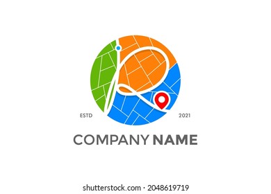 Einfache und moderne Illustration Logo Design erste R Travel Route.