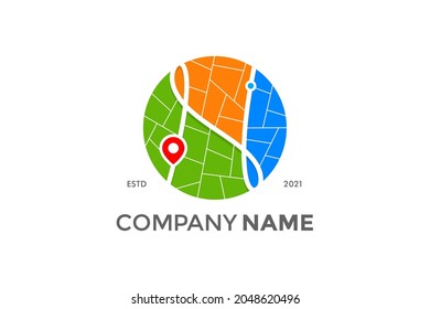 Simple and Modern illustration logo design initial H Travel Route.