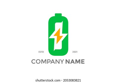 Simple and Modern illustration logo design initial O shaped like a battery charge.