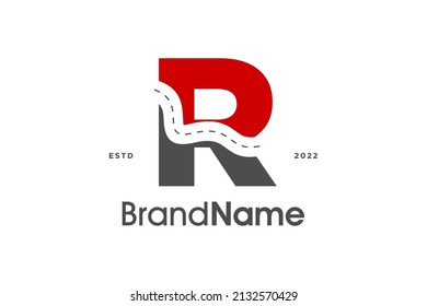 Simple and Modern Illustration logo design initial R Pathway in two color.