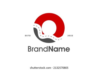 Simple and Modern Illustration logo design initial O Pathway in two color.