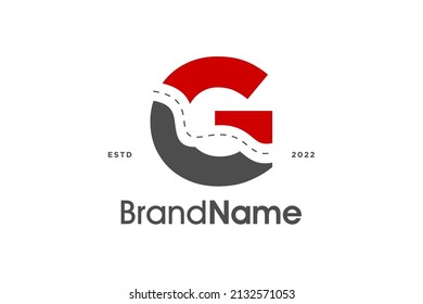 Simple and Modern Illustration logo design initial G Pathway in two color.