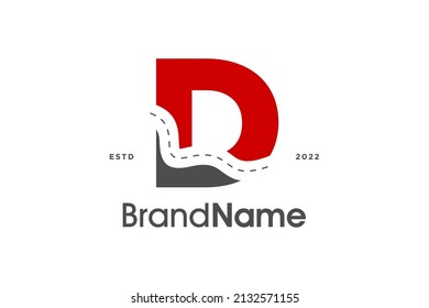 Diseño del logotipo de la Ilustración Simple y Moderna D Pathway inicial en dos colores.