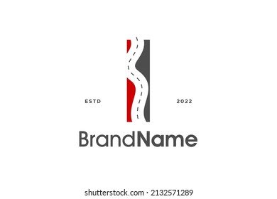 Simple and Modern Illustration logo design initial I Pathway in two color.