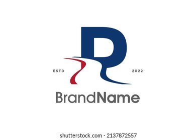 Simple and Modern Illustration logo design initial P Pathway in two color.