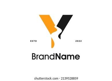 Simple and Modern Illustration logo design initial Y combine with Road Path.