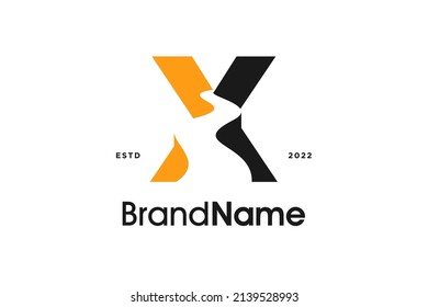 Simple and Modern Illustration logo design initial X combine with Road Path.