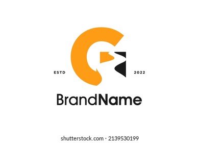 Simple and Modern Illustration logo design initial G combine with Road Path.