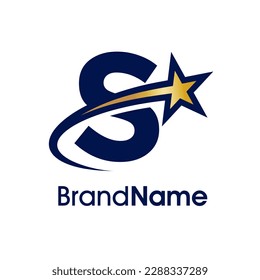 Simple and Modern Illustration logo design Initial S Combine with star. Logo can use for any industry and work as well in small size.