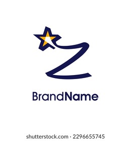 Simple modern Illustration logo design Initial Z Combine with Abstract Star. Logo can use for any industry and work as well in small size.