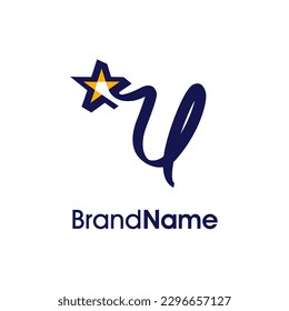Simple modern Illustration logo design Initial U Combine with Abstract Star. Logo can use for any industry and work as well in small size.