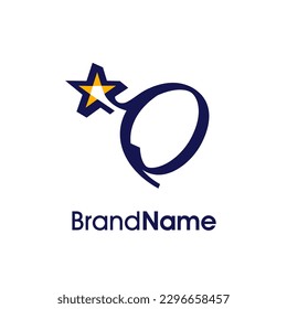 Simple modern Illustration logo design Initial O Combine with Abstract Star. Logo can use for any industry and work as well in small size.
