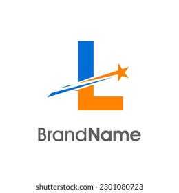 Simple Modern Illustration logo design Initial L  Combine with meteor star. Logo can use for any industry and logo can work as well in small size.