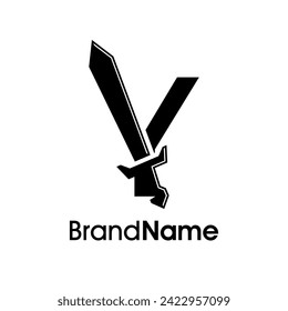 Simple and Modern Illustration Logo design Initial Y Combine with Sword. Logo Good for your any company.