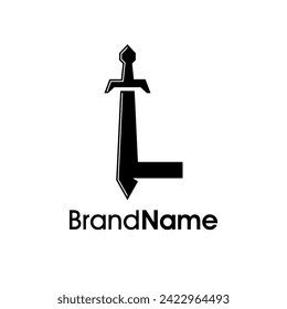 Simple and Modern Illustration Logo design Initial L Combine with Sword. Logo Good for your any company.