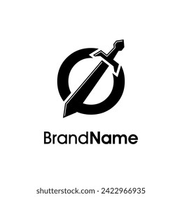 Simple and Modern Illustration Logo design Initial O Combine with Sword. Logo Good for your any company.