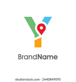 Simple and Modern illustration logo design initial Y Combine with Route Maps. Logo Good for company related Transportation.