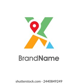 Simple and Modern illustration logo design initial X Combine with Route Maps. Logo Good for company related Transportation.