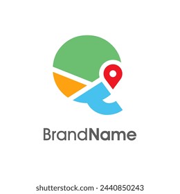 Diseño de logotipo de ilustración simple y moderno Q Combinar con mapas de ruta. Logotipo Bueno para el transporte relacionado con la empresa.