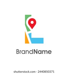 Simple and Modern illustration logo design initial L Combine with Route Maps. Logo Good for company related Transportation.