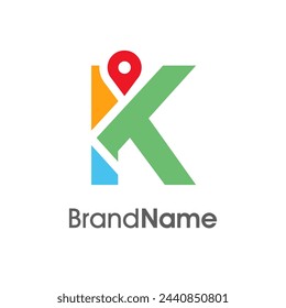 Simple and Modern illustration logo design initial K Combine with Route Maps. Logo Good for company related Transportation.