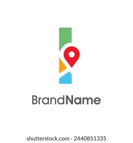 Simple and Modern illustration logo design initial I Combine with Route Maps. Logo Good for company related Transportation.