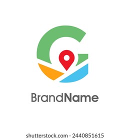 Simple and Modern illustration logo design initial G Combine with Route Maps. Logo Good for company related Transportation.