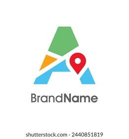 Diseño de logotipo de ilustración simple y moderno A Combine con mapas de ruta. Logotipo Bueno para el transporte relacionado con la empresa.