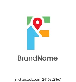 Simple and Modern illustration logo design initial F Combine with Route Maps. Logo Good for company related Transportation.