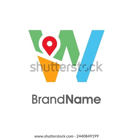 Simple and Modern illustration logo design initial W Combine with Route Maps. Logo Good for company related Transportation.
