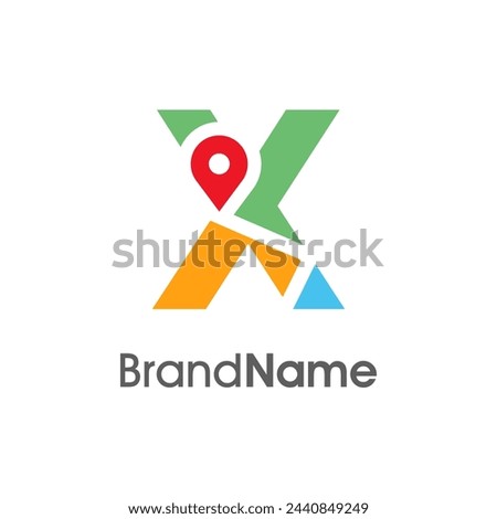 Simple and Modern illustration logo design initial X Combine with Route Maps. Logo Good for company related Transportation.