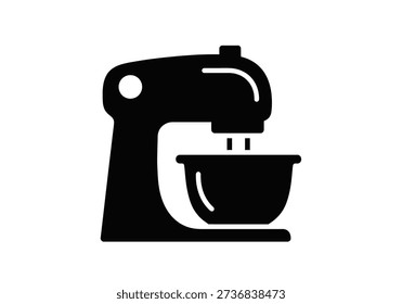 A simple and modern illustration of a stand mixer, perfect for use in cooking and baking contexts