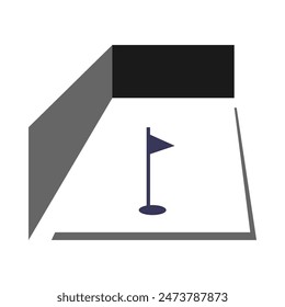 simple modern indoor golf logo design vector template illustrations graphic design