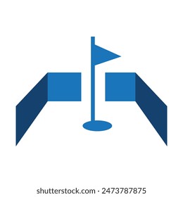 simple modern indoor golf logo design vector template illustrations graphic design
