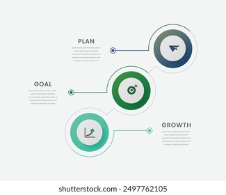 Simple Modern Infographics Template with 3 circles