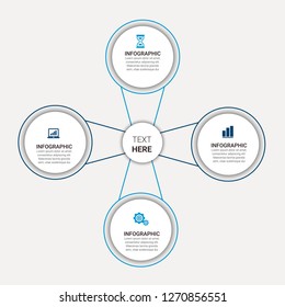 Simple Modern Infographics Template with 4 options. Vector infographic element. - Vector