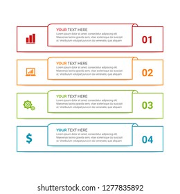 Simple Modern Infographics Template with 4 options. Vector infographic element. - Vector