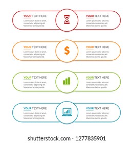 Simple Modern Infographics Template with 4 options. Vector infographic element. - Vector