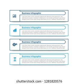 Simple Modern Infographics Template with 4 options. Vector infographic element. - Vector