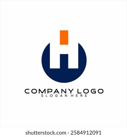 Simple modern initial letter H or HI logo design.